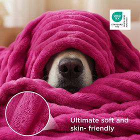 Bedsure GentleSoft hot pink fleece blanket folded into a cozy throw