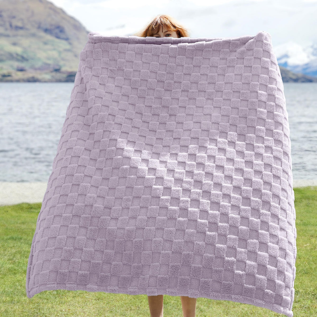 Bedsure GentleSoft lavender throw on sofa adds plush comfort for evenings
