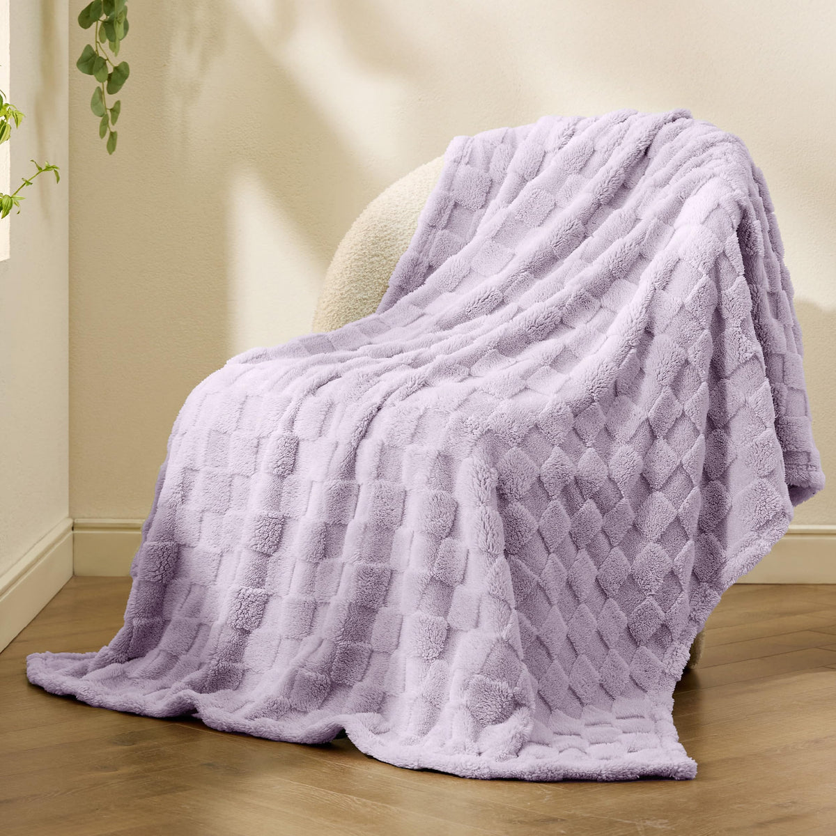 Bedsure GentleSoft lavender throw soft texture enriches lounging and napping