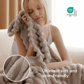 Bedsure blanket on bed for warm, lightweight cocooning during evenings