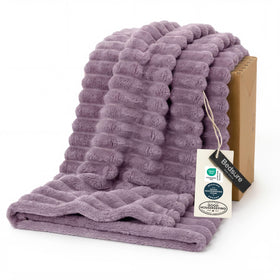 Bedsure GentleSoft light purple throw closeup highlights ultra-soft microfiber for cozy evenings.