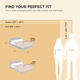 Bedsure GentleSoft lifestyle shot shows cozy versatility from couch lounging to bedtime routine.