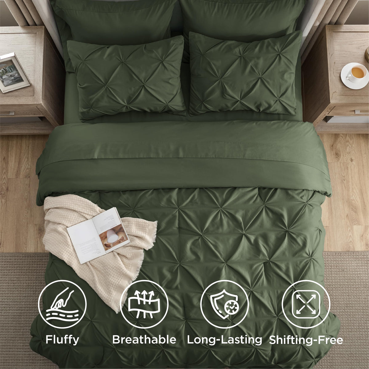 Bedsure GentleSoft microfiber cover feels ultra-soft and quiet to sleep on.