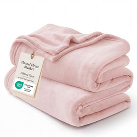 Bedsure GentleSoft pink blanket shows soft fabric for cozy lounging on the couch