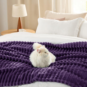 Bedsure GentleSoft striped blanket ideal for couch, bed, or reading nook