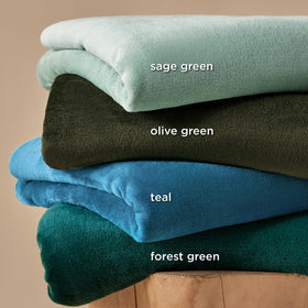 Bedsure GentleSoft sage green blanket on sofa invites relaxing moments.