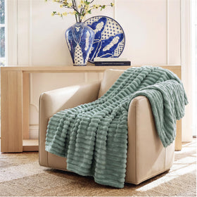 Bedsure GentleSoft Sage Green Throw machine washable for easy care