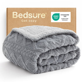 Bedsure Gentlesoft Sherpa blanket on a couch for soft warmth and cozy evenings