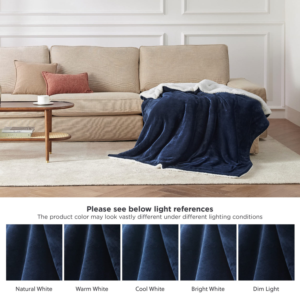 Reinforced seams on Bedsure GentleSoft Sherpa blanket demonstrate durability and fade resistance.