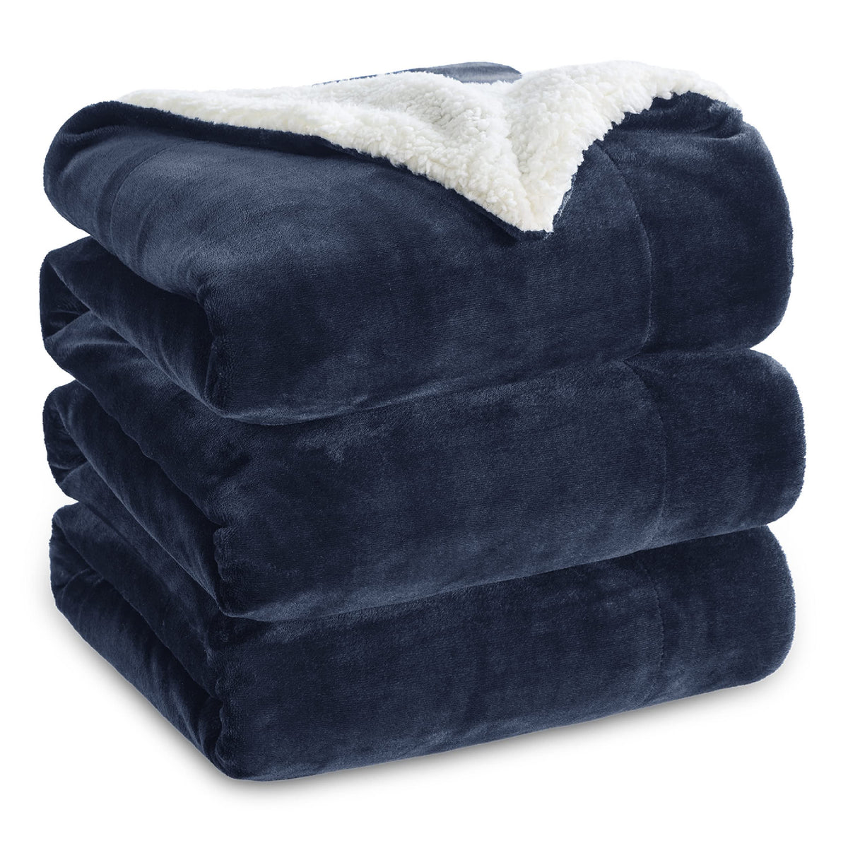 Bedsure GentleSoft Sherpa Blanket top view shows plush two-sided warmth for cozy nights