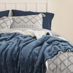 Bedsure GentleSoft Sherpa Throw stitching detail for durability