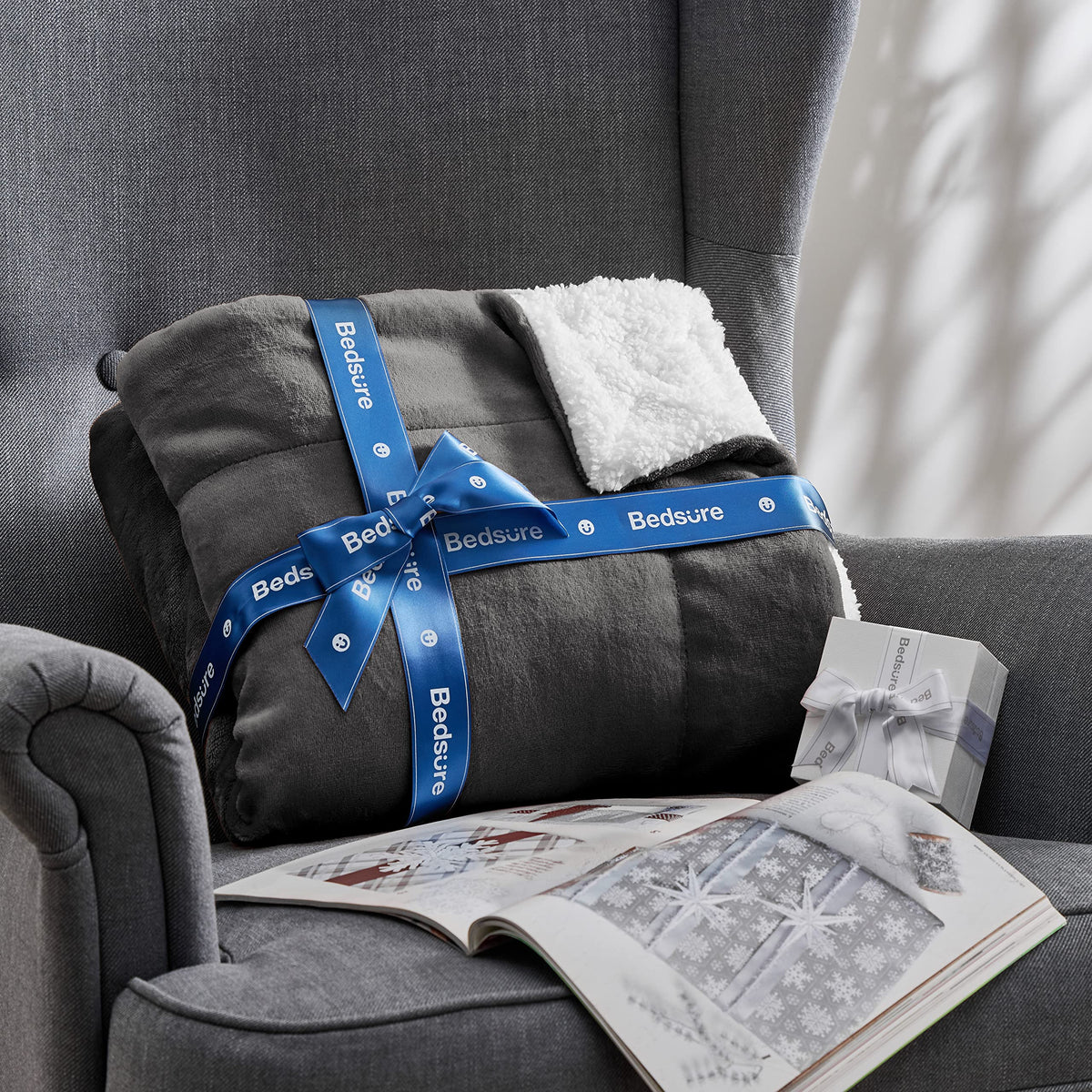 Bedsure GentleSoft Sherpa Throw gift packaging ready for gifting