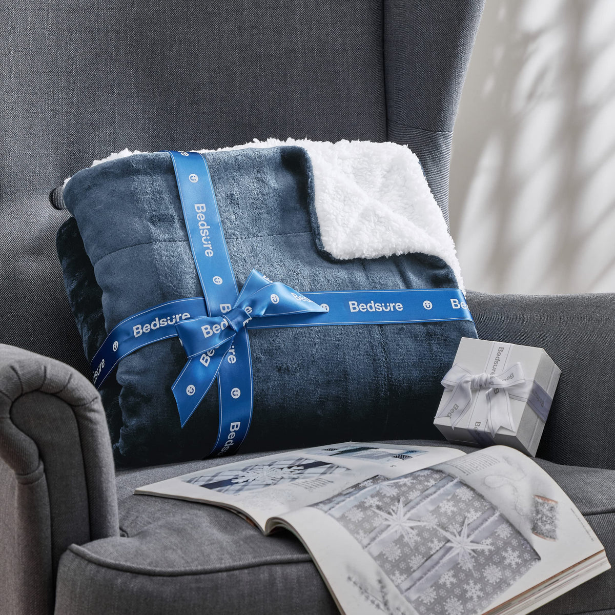 Bedsure GentleSoft Sherpa Throw gift packaging ready for gifting