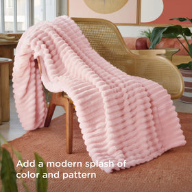 Bedsure GentleSoft stripe texture detail enhances room decor with soft comfort.