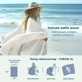 Bedsure Gentlesoft throw blanket waffle weave detail for stylish decor