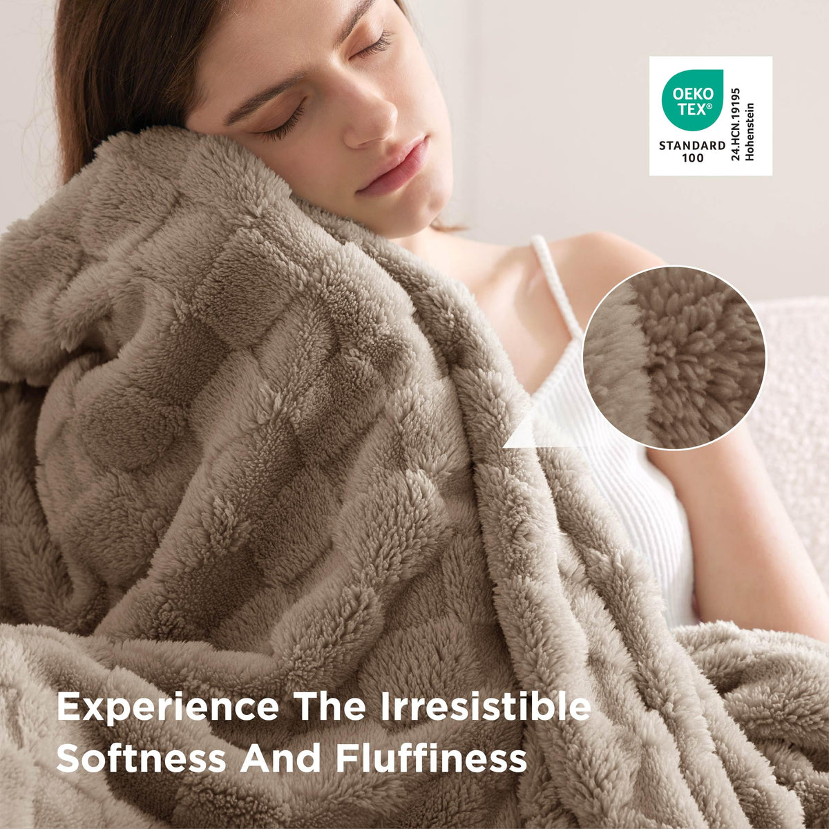 Bedsure Gentlesoft throw in brown tone to match modern decor