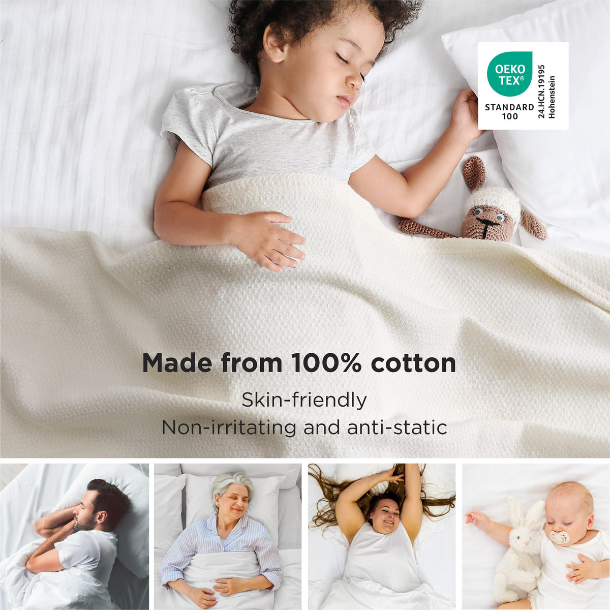 Bedsure GentleSoft throw cotton weave for natural softness and breathability