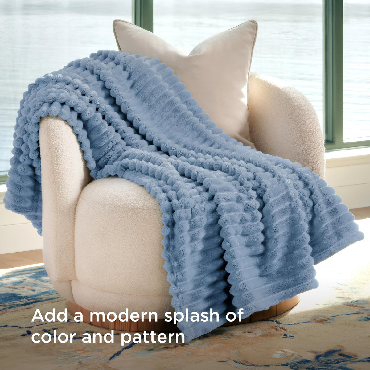 Bedsure GentleSoft striped pattern adds subtle style to the room.