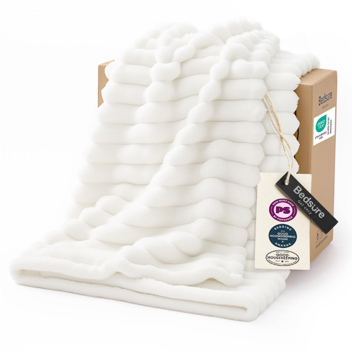 Bedsure GentleSoft twin blanket showcases ultra-soft microfiber for cozy dorm nights.