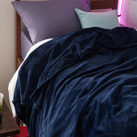 Close-up of Bedsure GentleSoft fleece texture showing plush microfiber feel for warmth