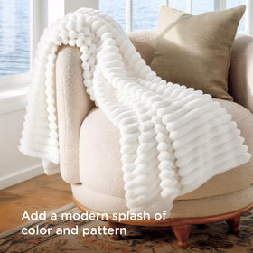 Bedsure GentleSoft throw—striped texture adds refined bed decor