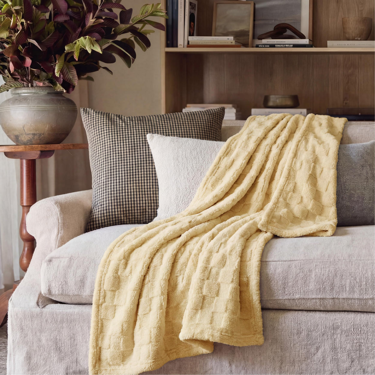 Blanket laid flat to show 50x60 inch dimensions and coverage