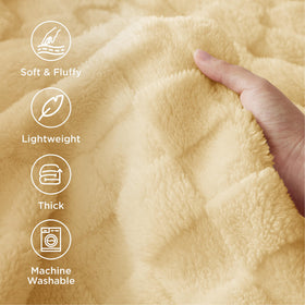 Bedsure GentleSoft yellow throw draped over an elegant bedroom setup