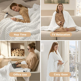 Bedsure white giftable blanket complements winter decor