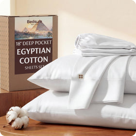 Bedsure Giza Egyptian cotton queen flat sheet displays luxurious softness