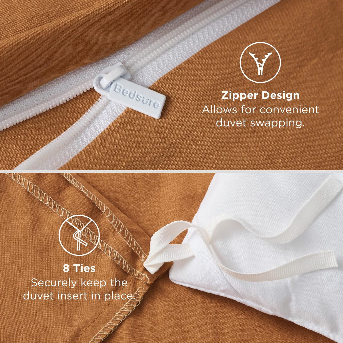 Bedsure Gold duvet cover color options highlight durable dyeing that resists fading.