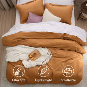 Bedsure Gold pillow sham close-up for cohesive, 3-piece bedding set.