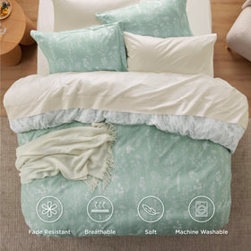 Bedsure green bedding set in durable microfiber for lasting color and soft touch