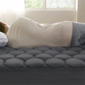Bedsure Grey Twin XL Mattress Pad 21-inch deep pocket fits tall mattresses