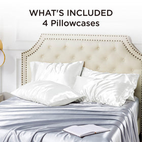 Bedsure satin pillowcase four-pack promotes skin-friendly sleep surface.