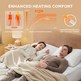 Bedsure Heated Mattress Pad King preheat function activates before bed for instant warmth.