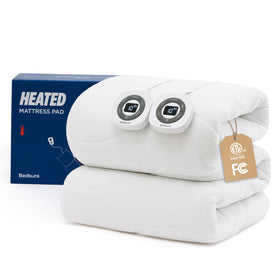Bedsure heated mattress pad queen top view showcasing even warmth for chilly nights.