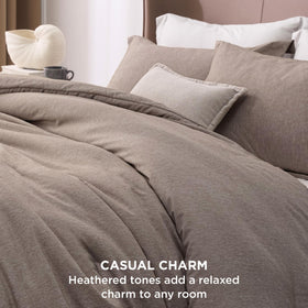 Heathered dyeing detail on Bedsure bedding adds casual charm