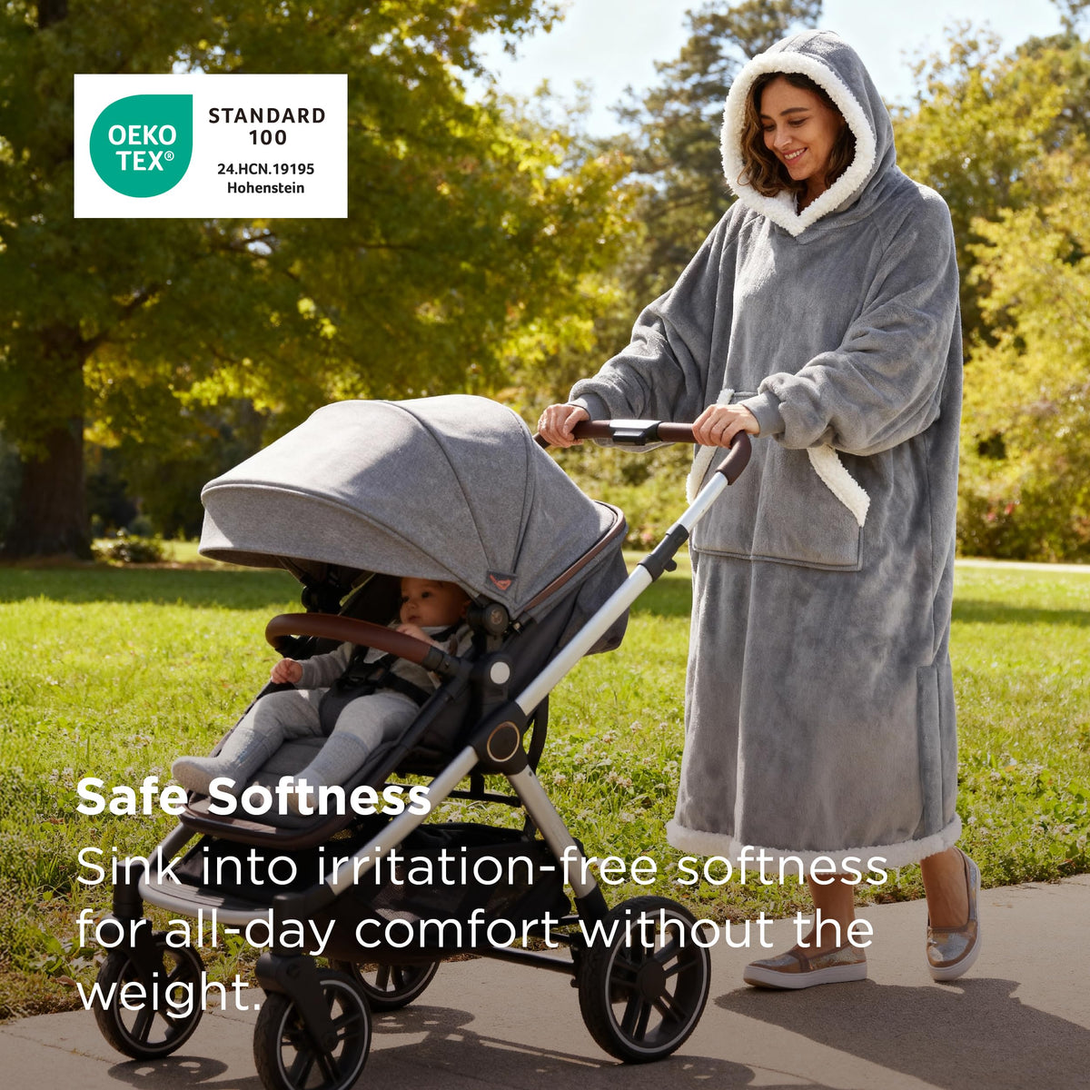 Bedsure hoodie with ribbed cuffs for snug warmth and durability