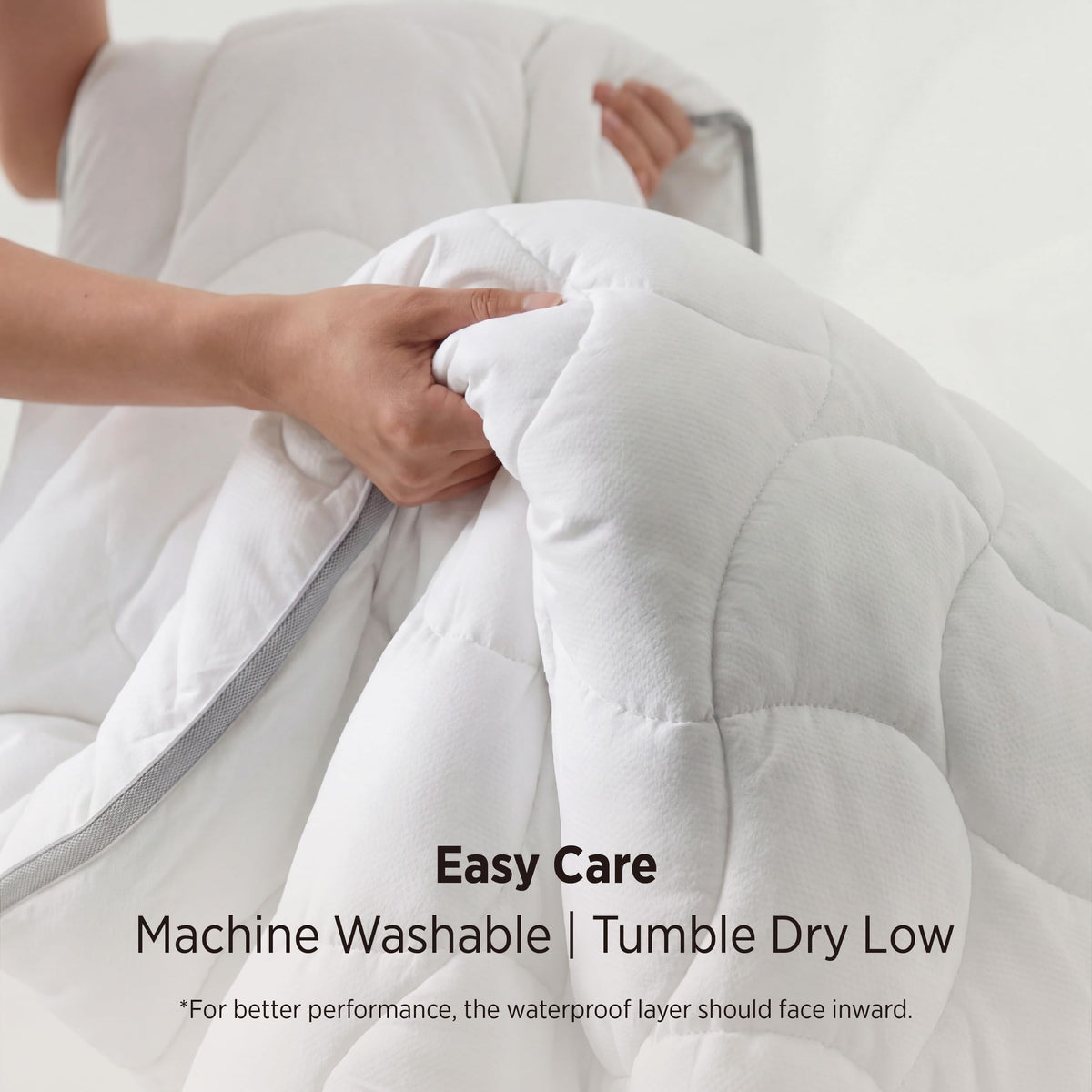 Bedsure queen-size topper ideal for home and hotel use.