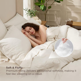 Bedsure beige pillowcases with silky feel and easy laundering