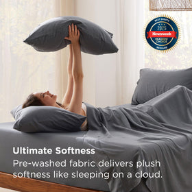 Bedsure king flat sheet 108x102 demonstrates generous sizing for full mattress coverage.
