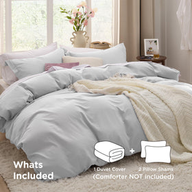 Bedsure king pillow shams paired with the cover for a polished look.