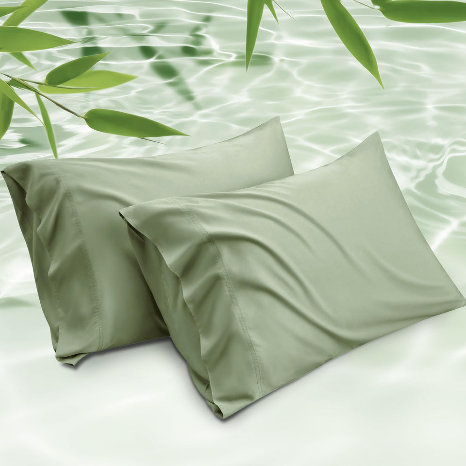 Bedsure king pillowcase set showing cooling bamboo rayon for breathable comfort