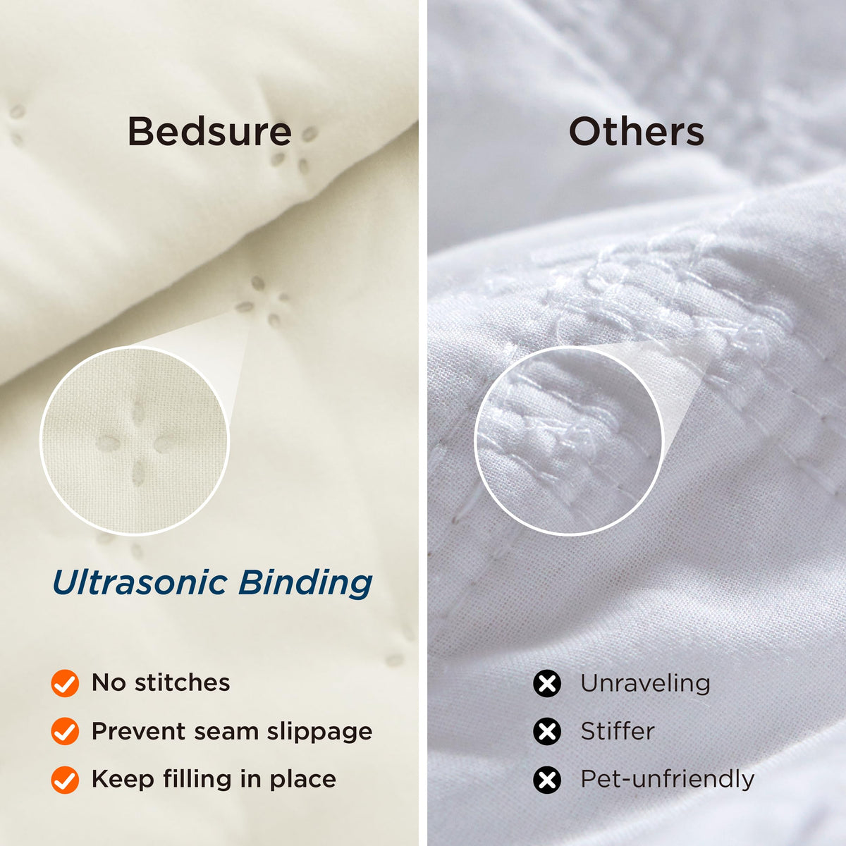Bedsure king quilt cream in dorm room setup for versatile use