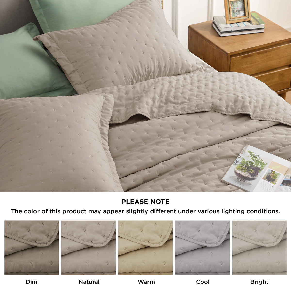 Bedsure king quilt set includes quilt and two shams.