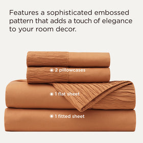 Bedsure king fitted sheet pocket close-up highlights deep, secure fit for thick mattresses.