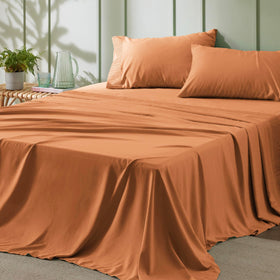 Bedsure king sheets flat sheet close-up shows smooth, cooling microfiber for all-night comfort.