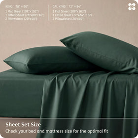 Bedsure king sheet set packaging shows king size contents