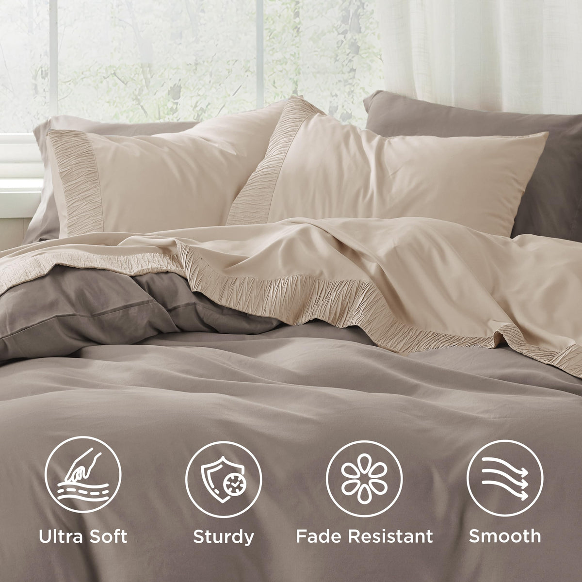 Bedsure pillowcases 20x40 with ruched hem for elegant looks
