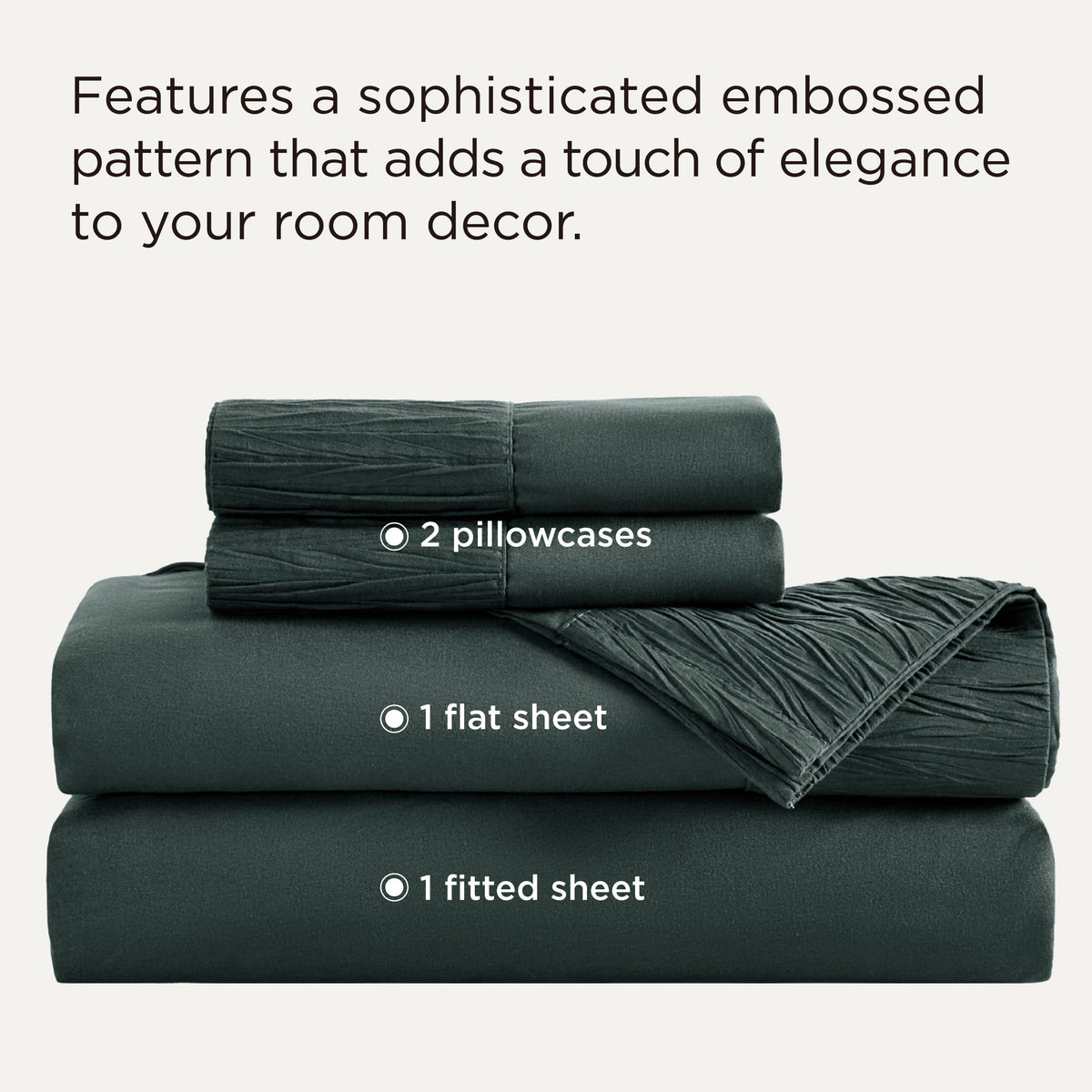 Bedsure king sheets pillowcases with ruched hems add a refined border.
